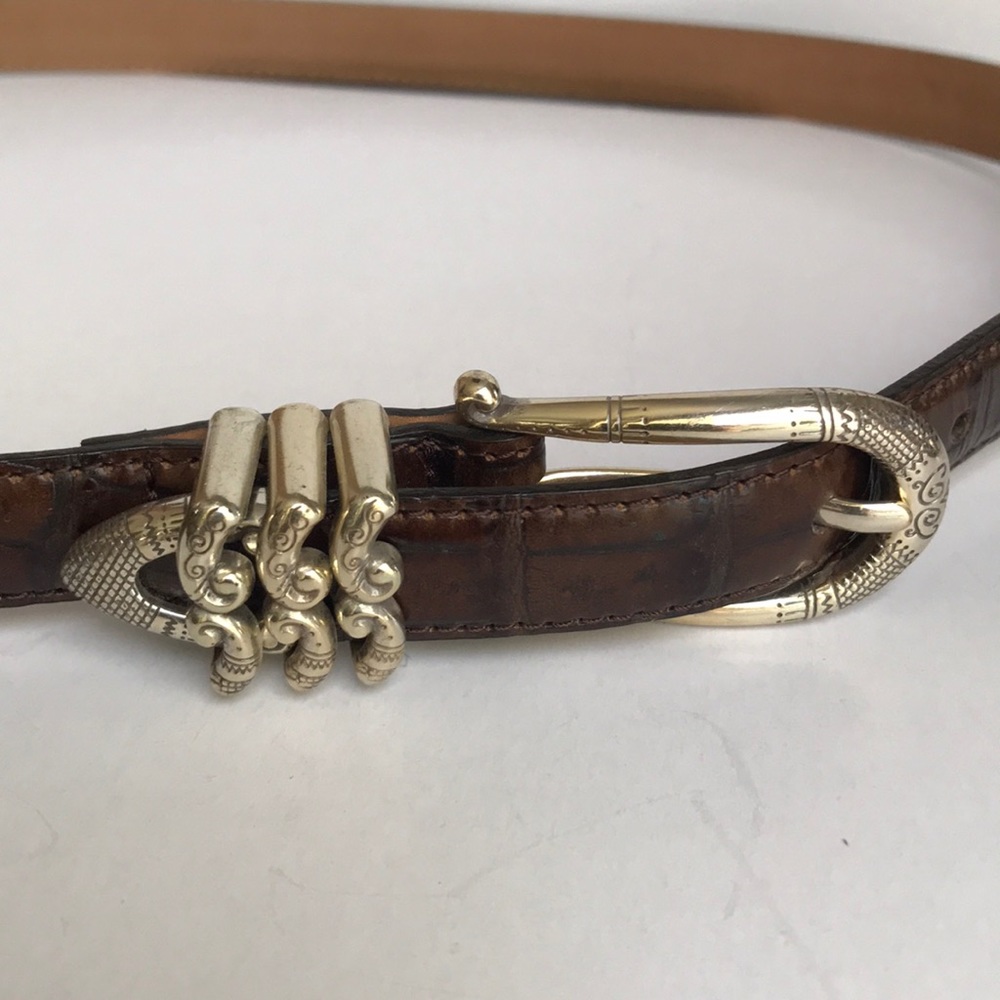 Vintage dark brown/silver Brighton leather belt - Picture 2 of 11